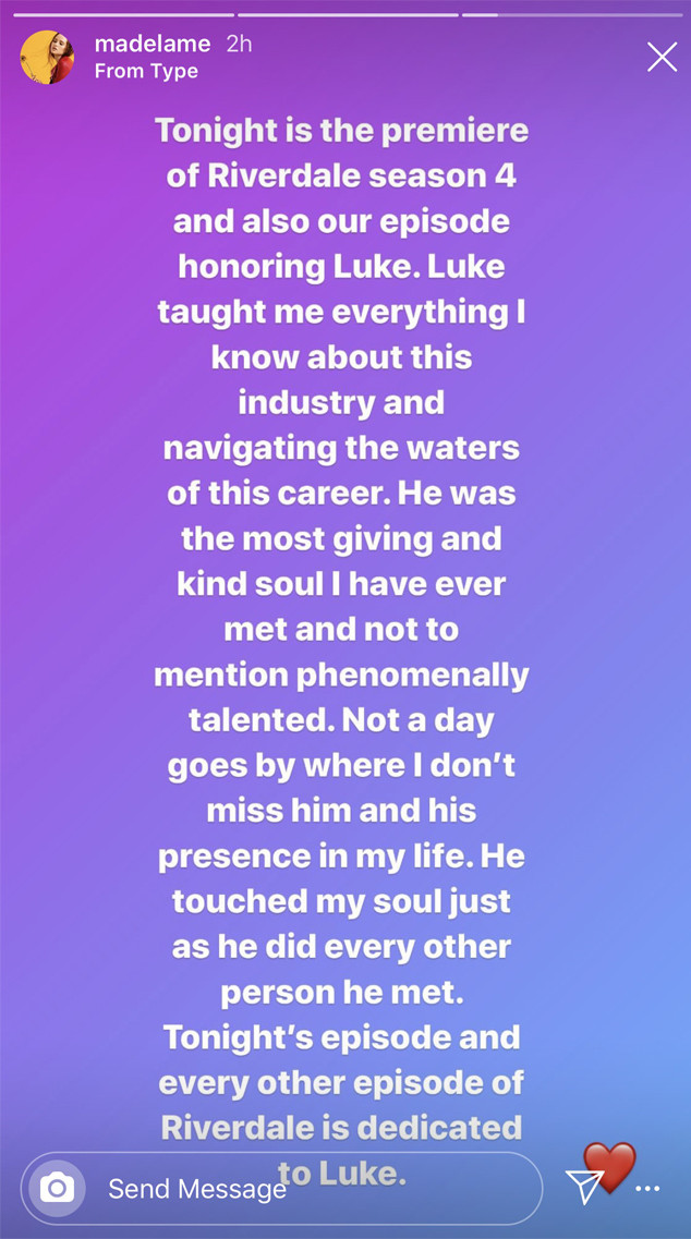 Madelaine Petsch, Luke Perry Riverdale Episode